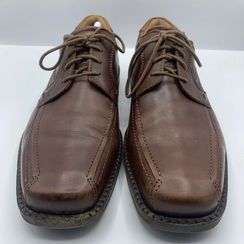 ECCO Men's Seattle Bicycle-Toe Oxford Brown Leather Sz 43 EU 9-9.5 US